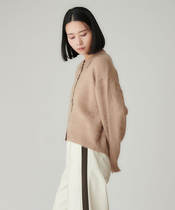 ウールカシミヤポロニットカーディガン