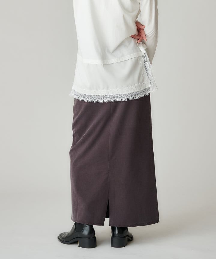 バックサテンIラインスカート