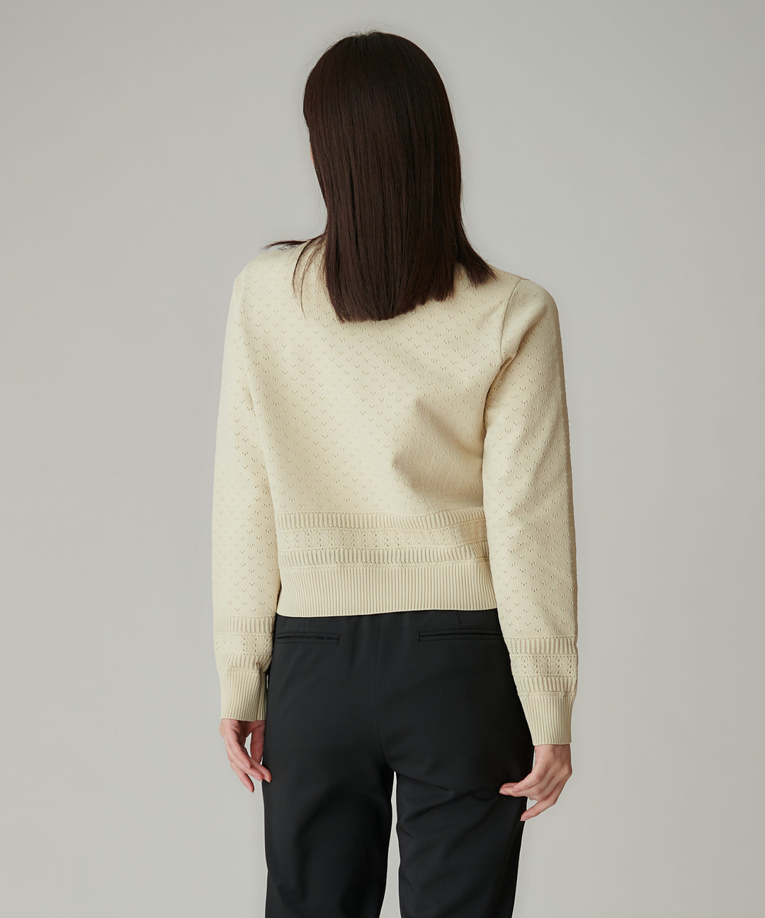 パール刺繍ボタンニットカーディガン