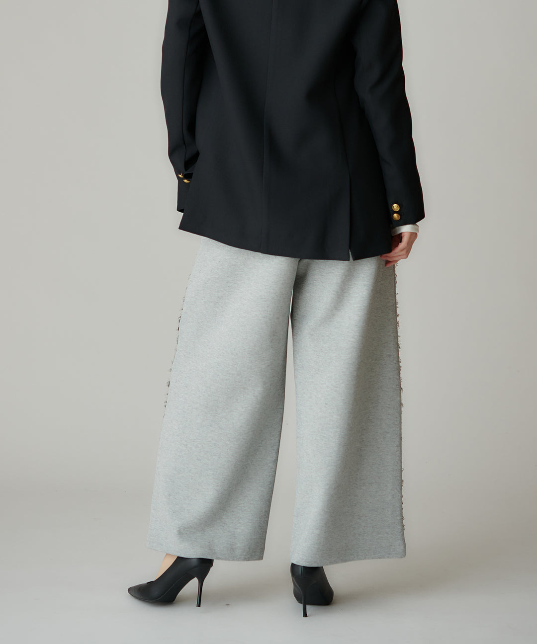 サイドレースダンボールワイドパンツ