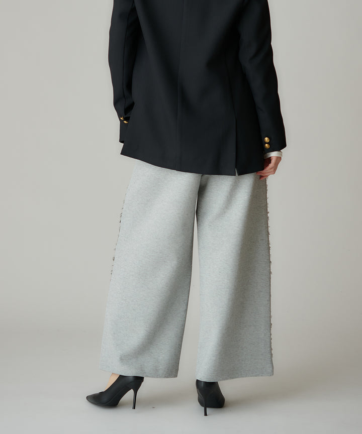 サイドレースダンボールワイドパンツ