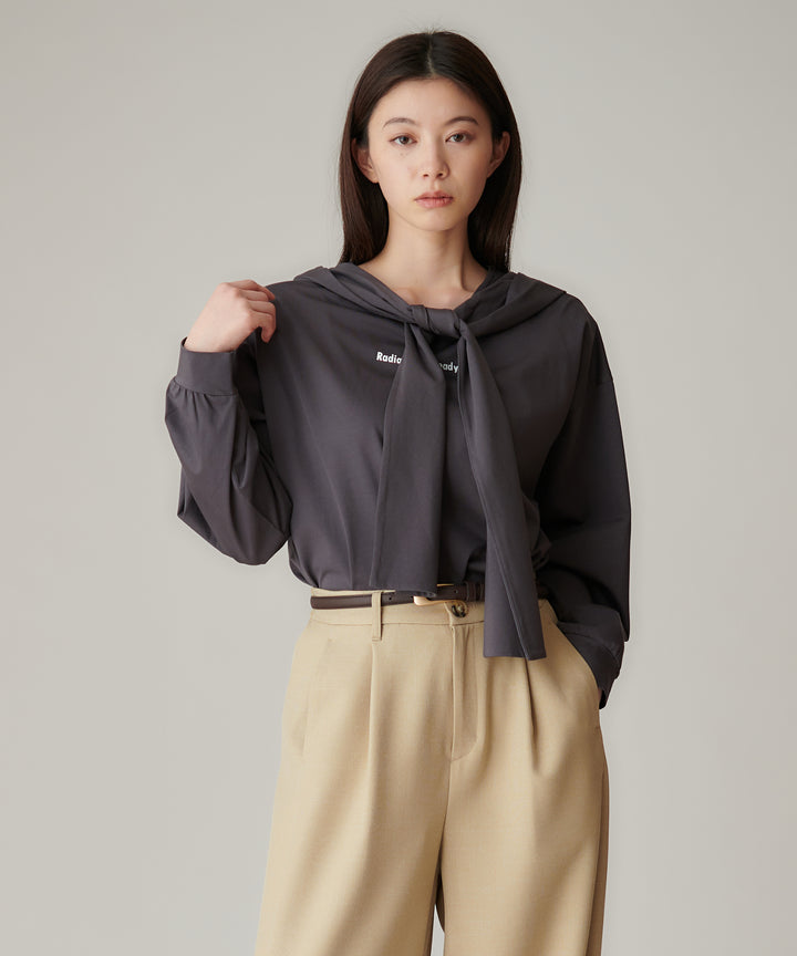 フードスカーフロングTシャツ