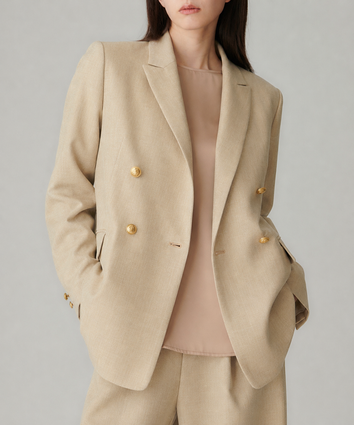 シャークツイードダブルジャケット