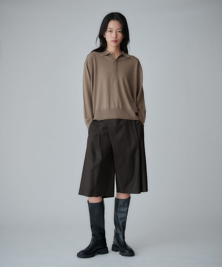 アシンメトリーラップハーフパンツ