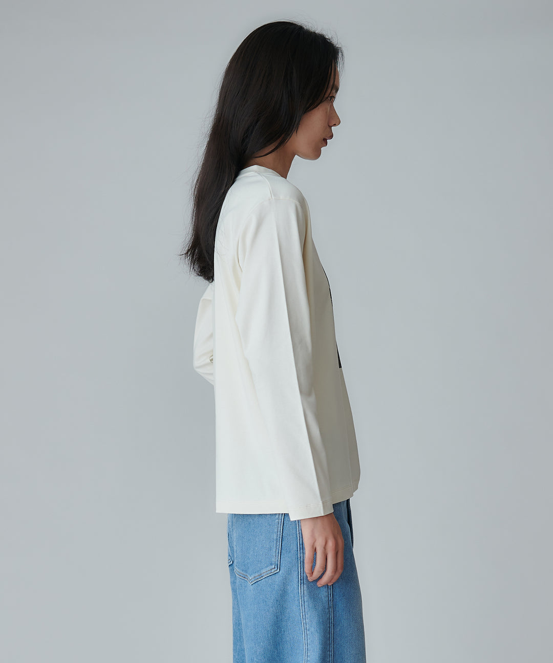 スムースコットングラフィックロングスリーブTシャツ