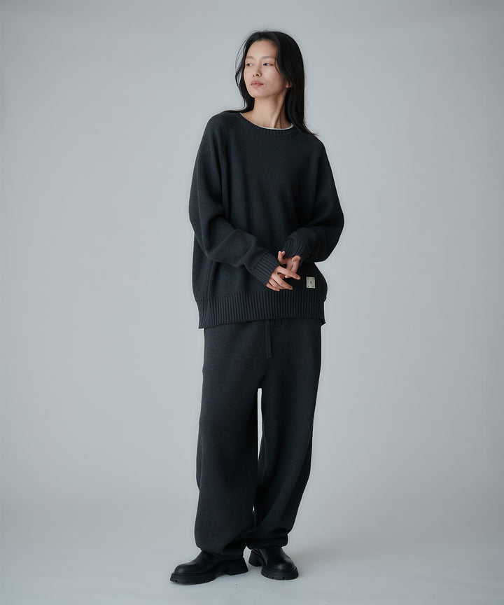 ADDELMニットバレルパンツ