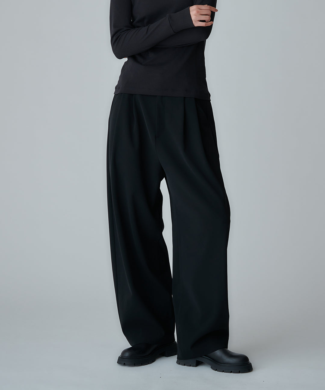 2WAYストレッチ バレルシルエットパンツ