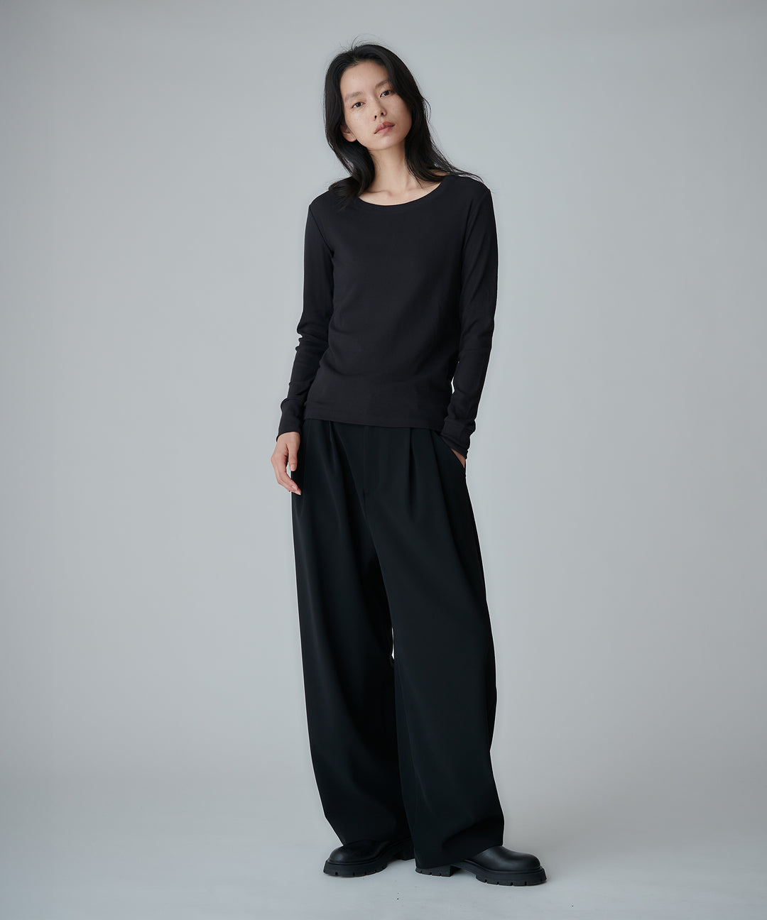 2WAYストレッチ バレルシルエットパンツ
