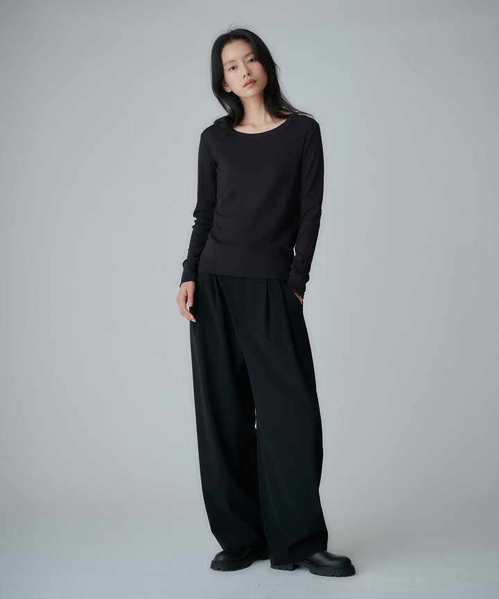 2WAYストレッチ バレルシルエットパンツ