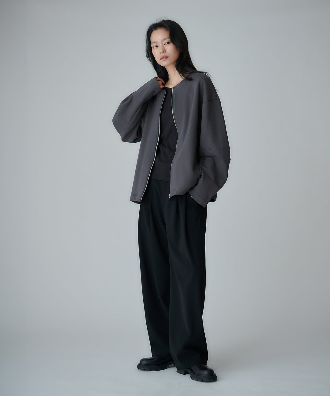 2WAYストレッチ バレルシルエットパンツ