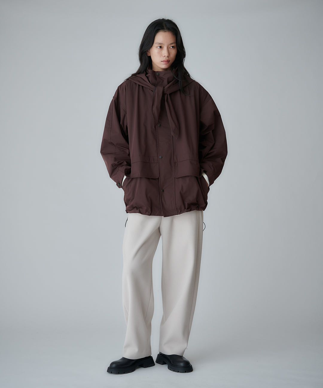 ストレッチジャージバレルパンツ