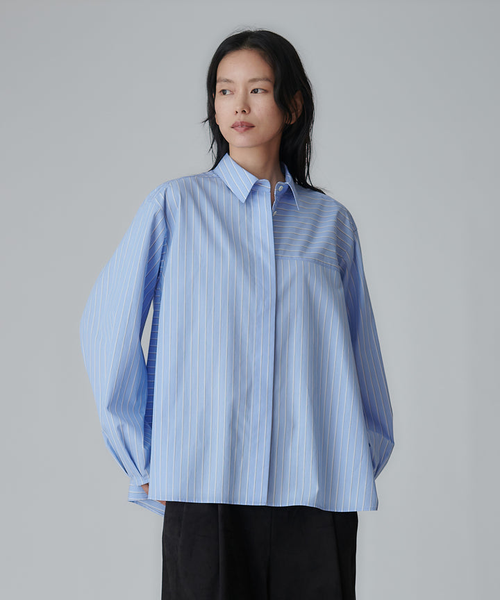 モデル H：175cm / 38 / サックスストライプ