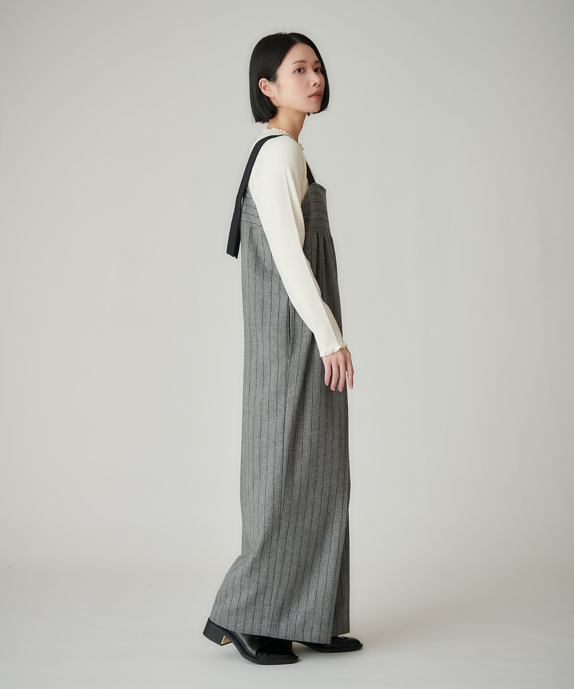 シルクネップツイードサロペット – FACE SANS FARD