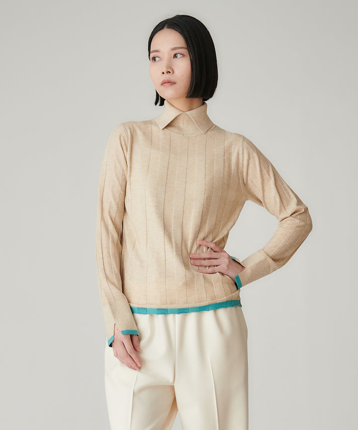 モデルH：165cm / 38 / トップベージュ×ライトブルー