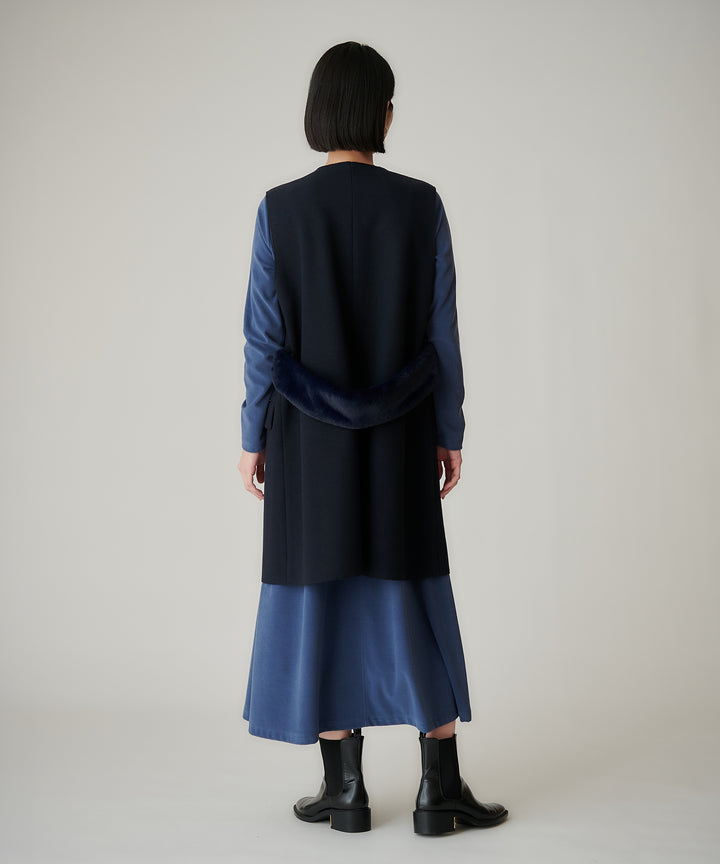 ファーベルト付きロングジレ