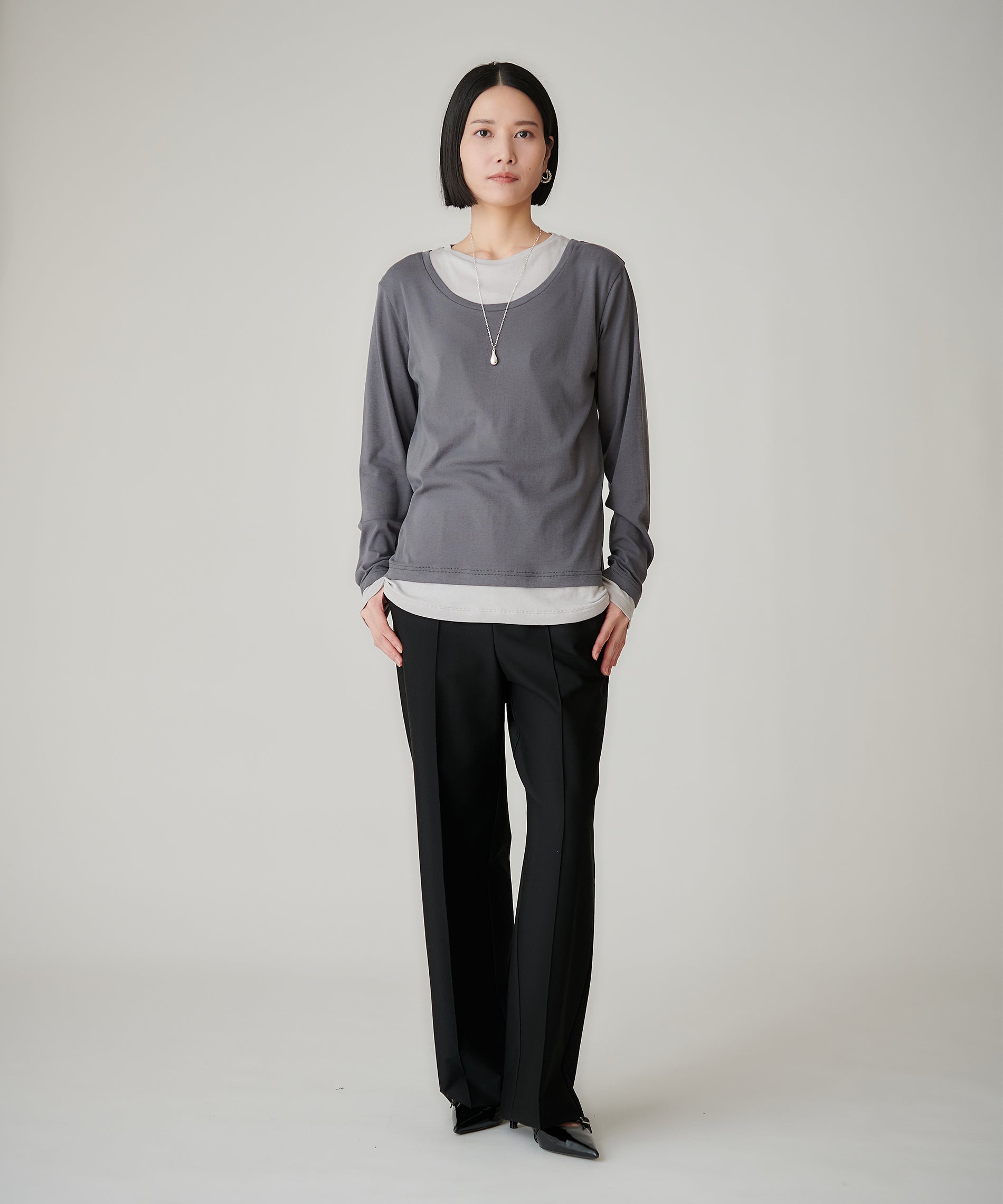 シルクブレンドレイヤード風プルオーバー – FACE SANS FARD