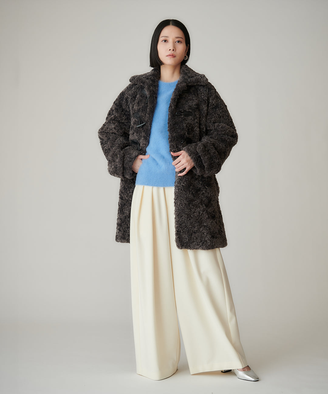 フォックスカシミヤクルーネックニット