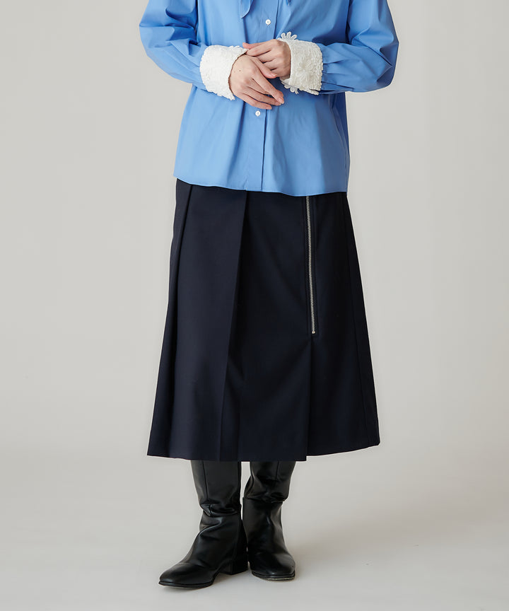 アシンメトリーファスナープリーツスカート