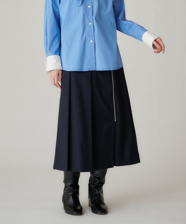 アシンメトリーファスナープリーツスカート