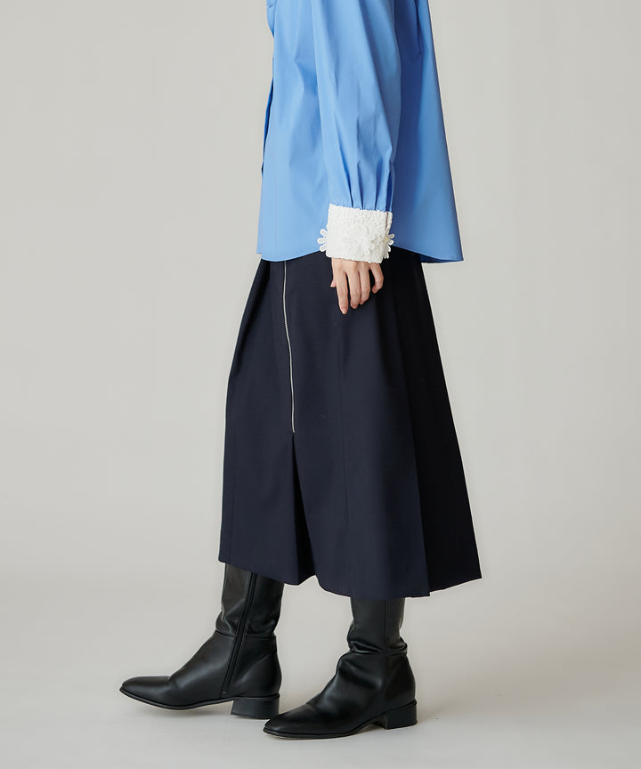 アシンメトリーファスナープリーツスカート