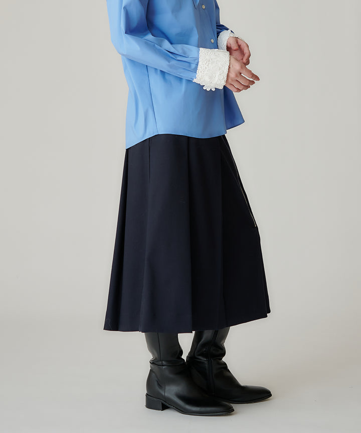 アシンメトリーファスナープリーツスカート