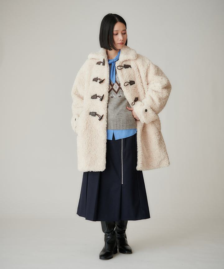 アシンメトリーファスナープリーツスカート