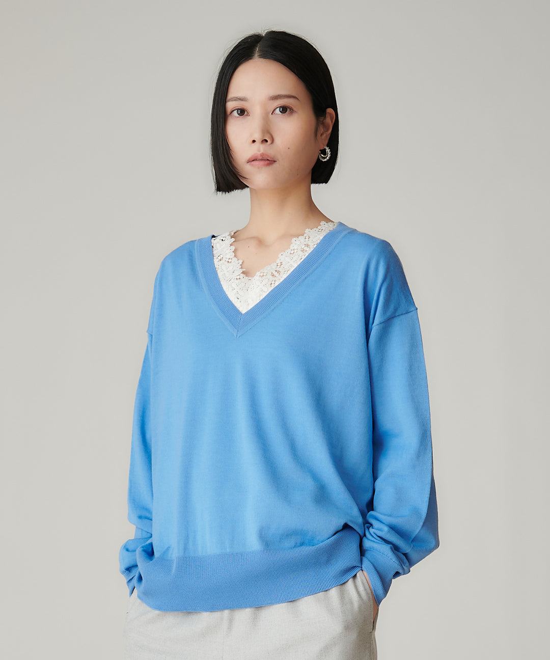 モデルH：165cm / 38 / ライトブルー