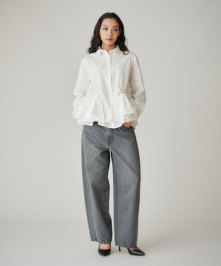 バレルシルエットデニムパンツ