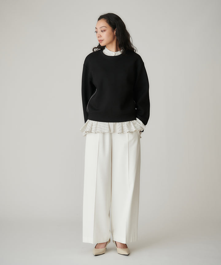 裏起毛ストレッチストレートパンツ