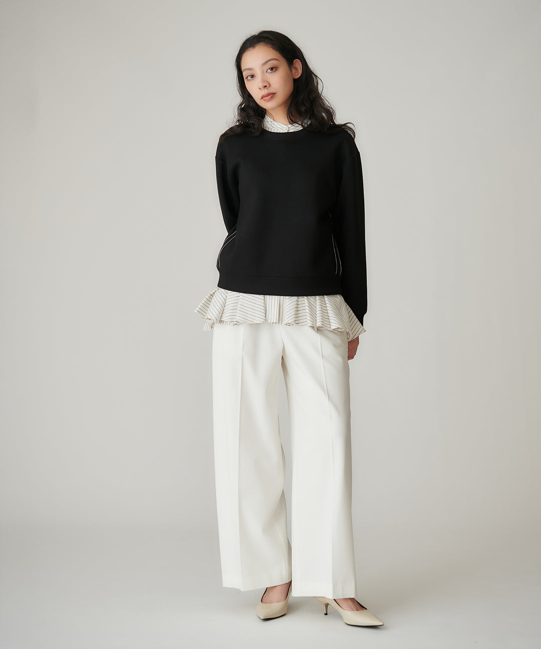 裏起毛ストレッチストレートパンツ