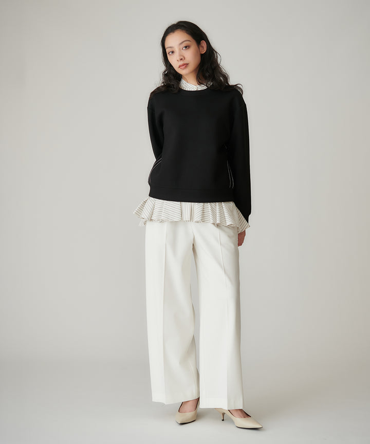 裏起毛ストレッチストレートパンツ