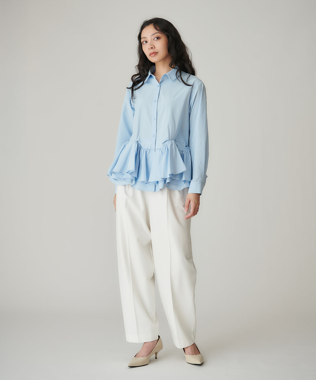 裏起毛ストレッチバレルパンツ