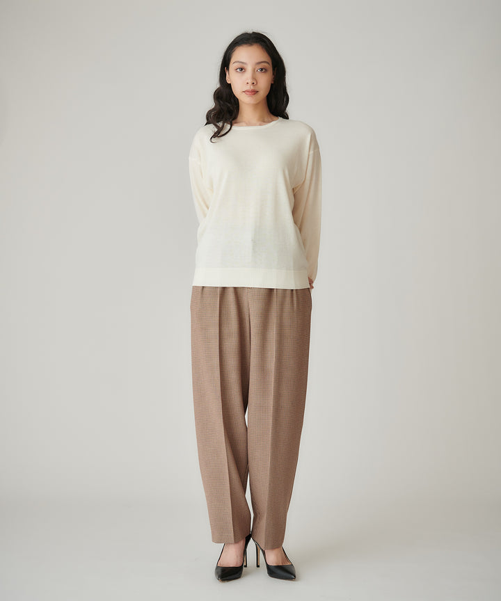 裏起毛ストレッチバレルパンツ