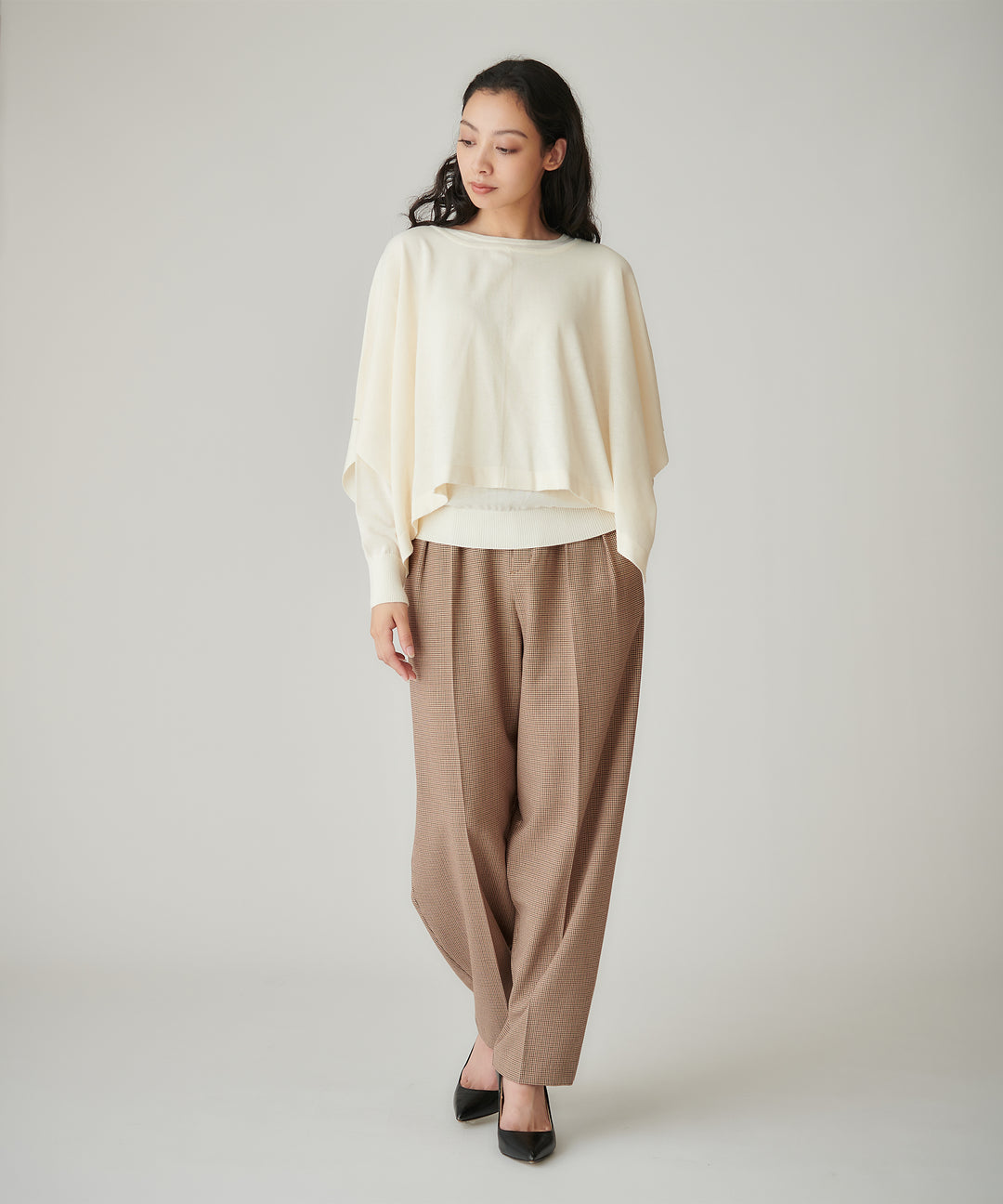 裏起毛ストレッチバレルパンツ