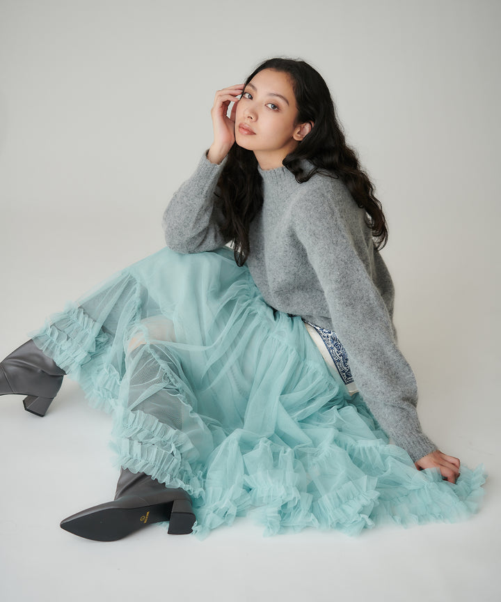 フリルチュールロングスカート