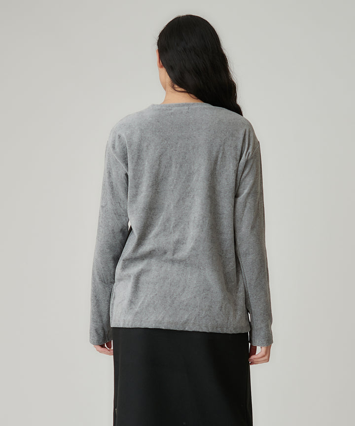 ベロアロゴプリントロングスリーブTシャツ