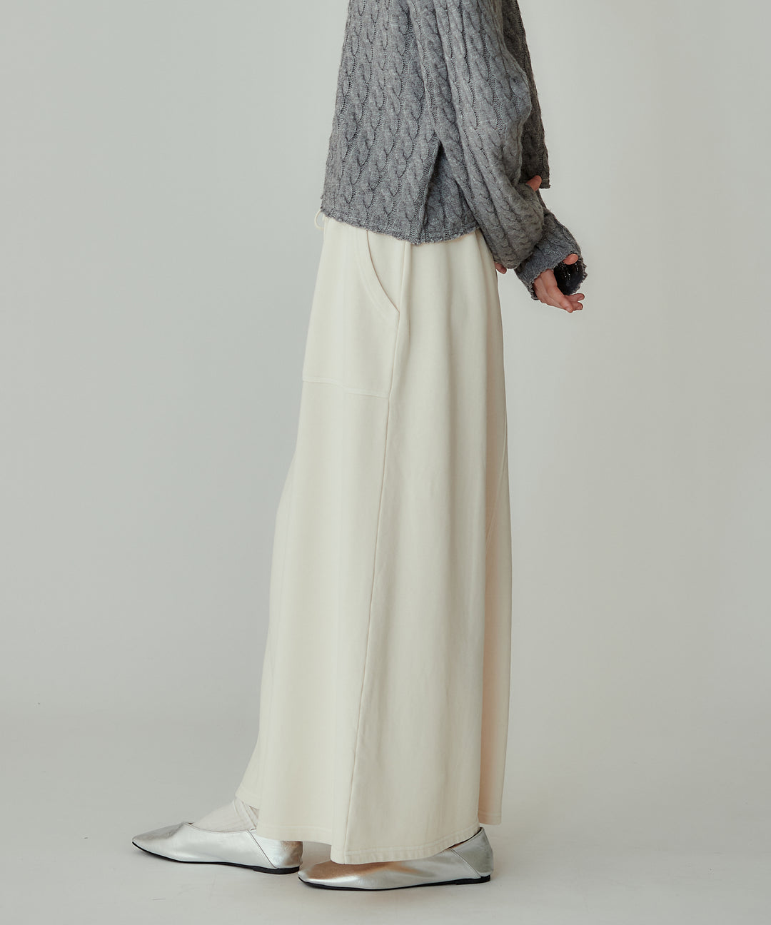 ヴィンテージライク裏毛ロングスカート