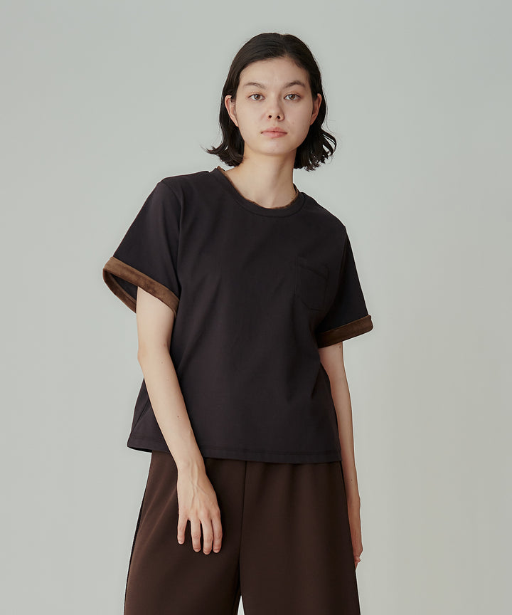 配色ラインデザインTシャツ