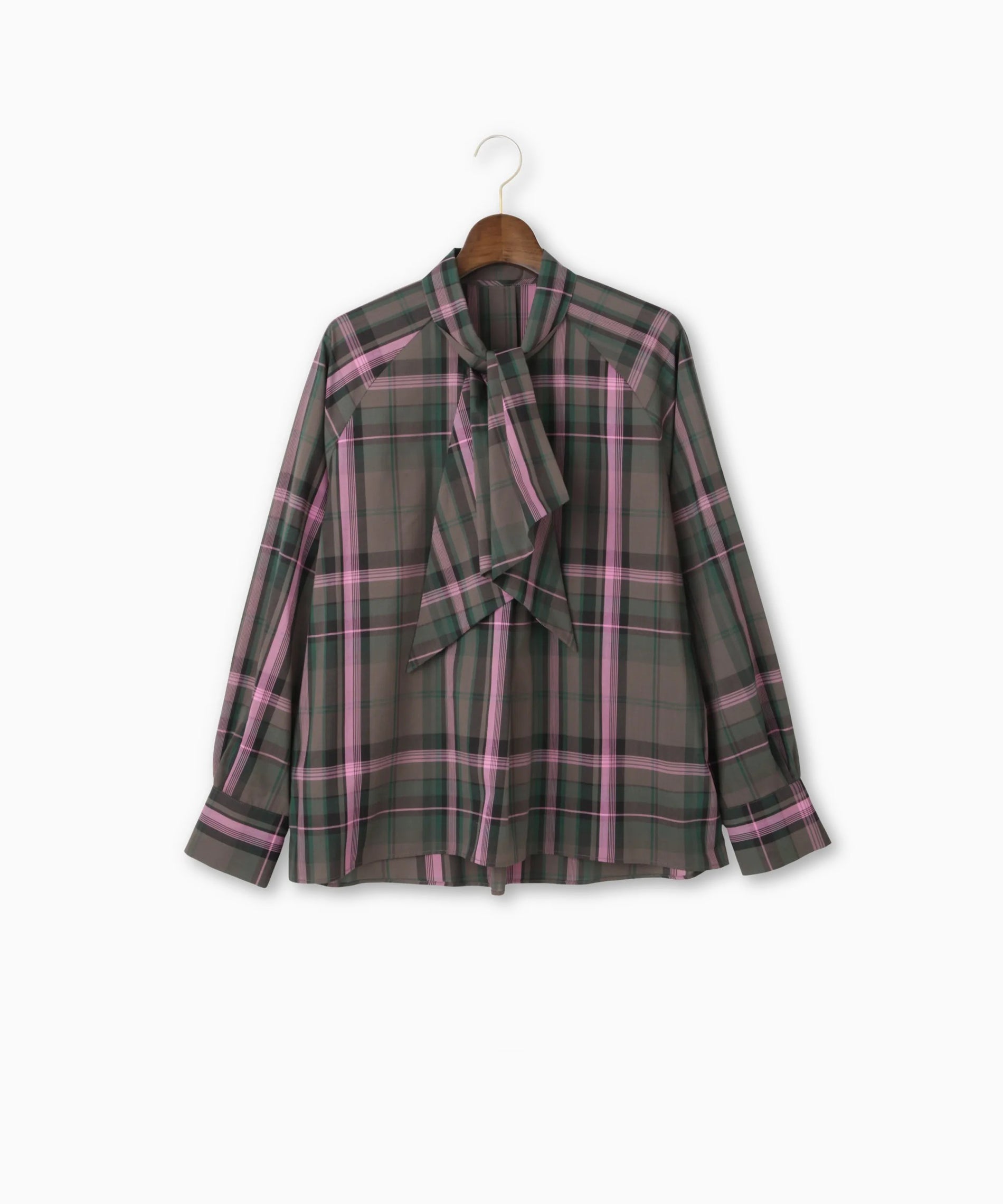 ビッグチェックボウタイブラウス – FACE SANS FARD