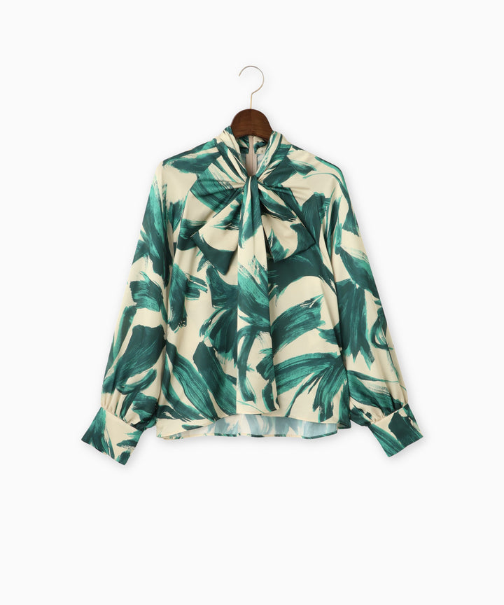 オリジナルプリントボウタイブラウス