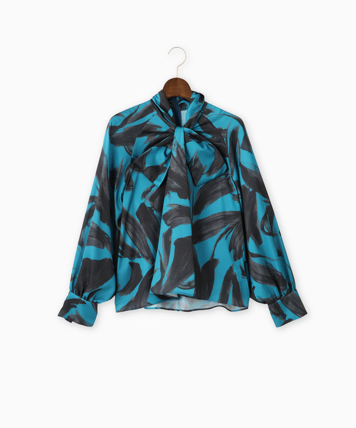 オリジナルプリントボウタイブラウス