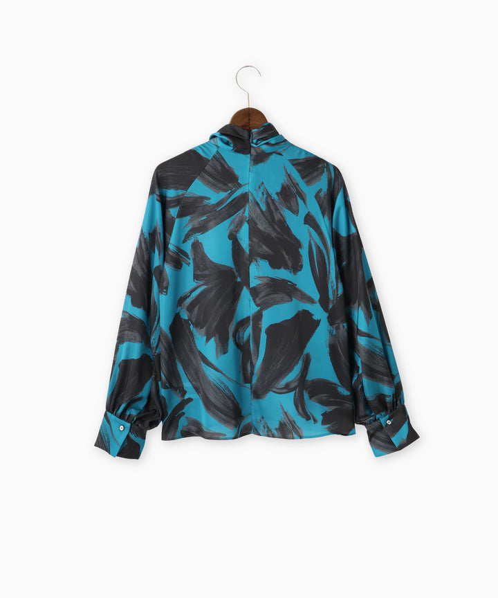 オリジナルプリントボウタイブラウス