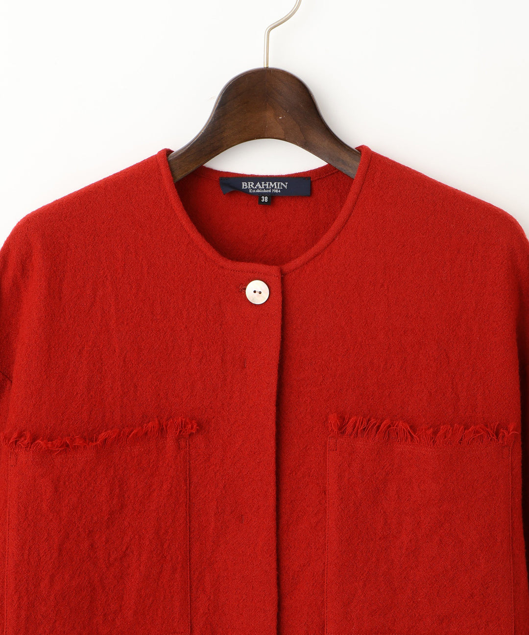 ノーカラーフリンジブラウス