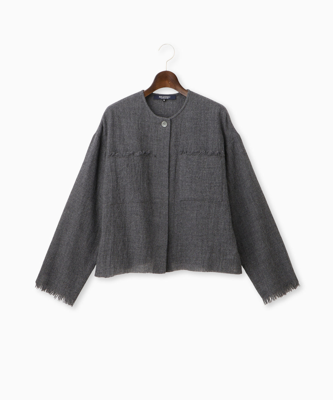 ノーカラーフリンジブラウス