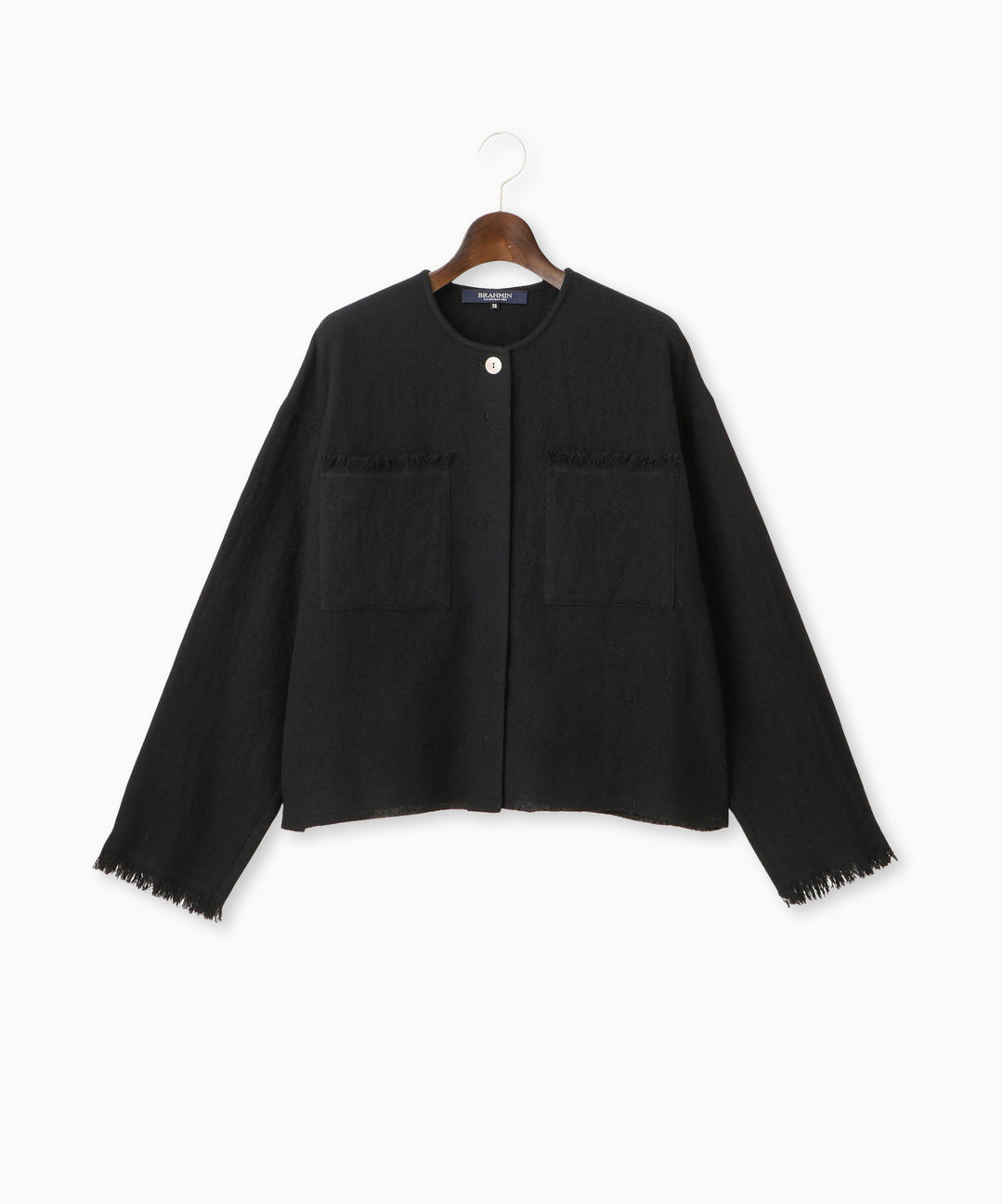 ノーカラーフリンジブラウス