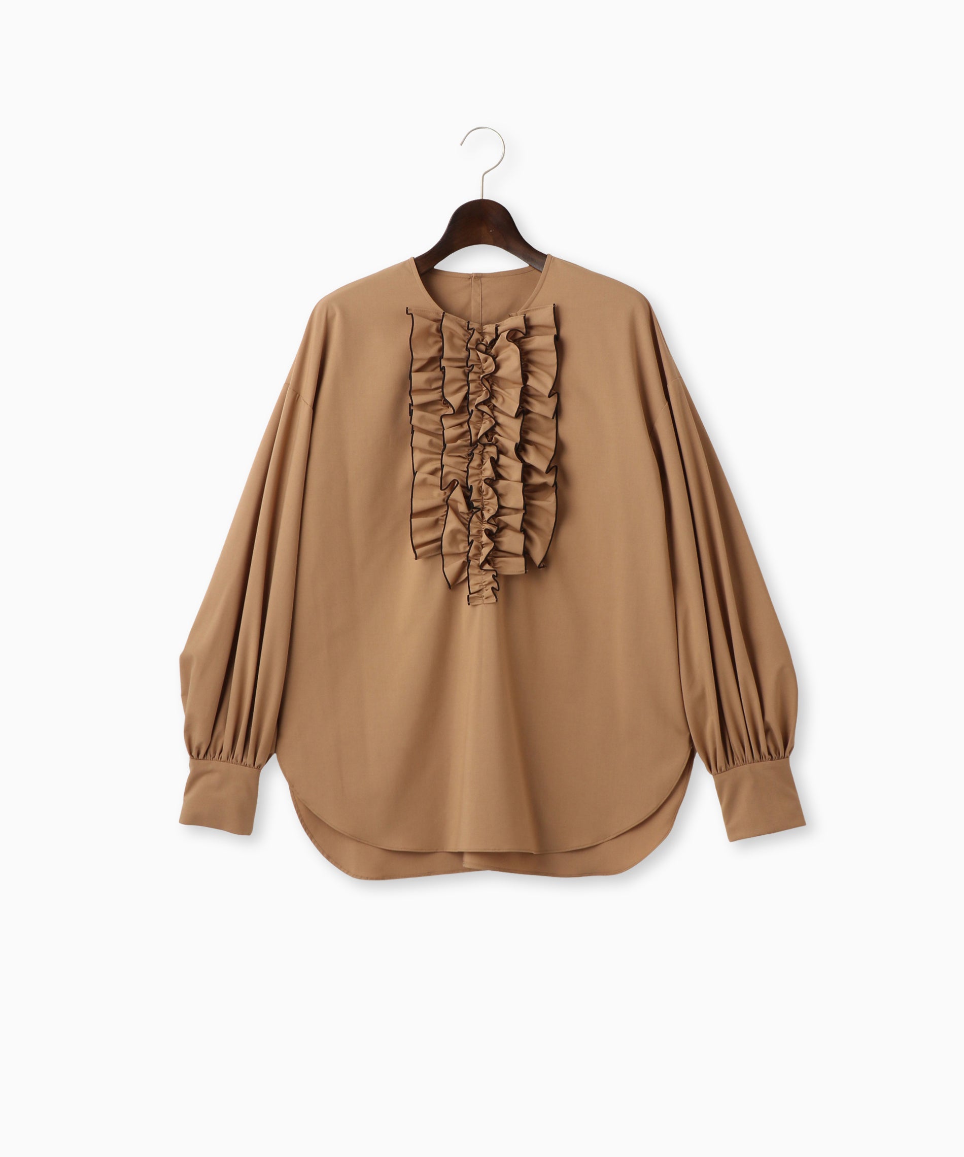 ノーカラーフリルブラウス – FACE SANS FARD