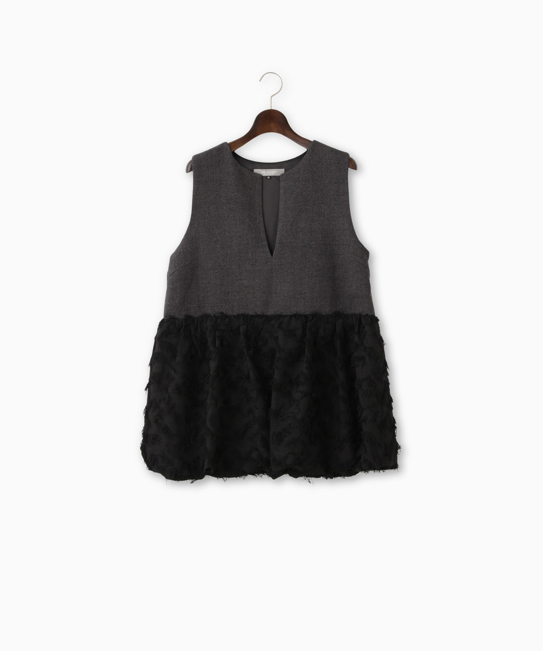 ツイード×ジャガードドッキングバルーントップス