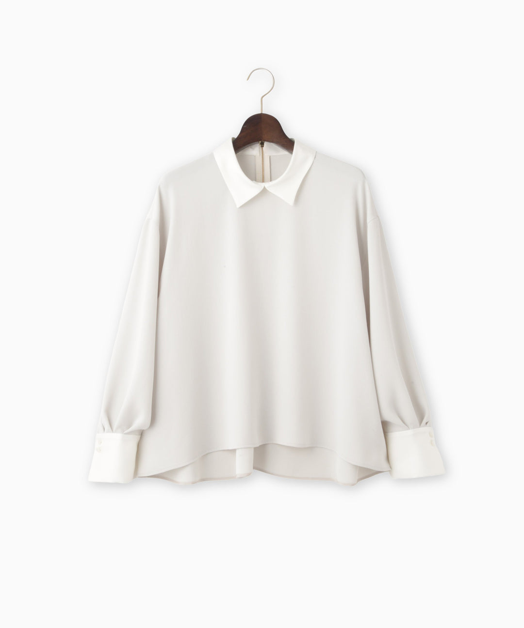バックサテンジョーゼット衿付きブラウス