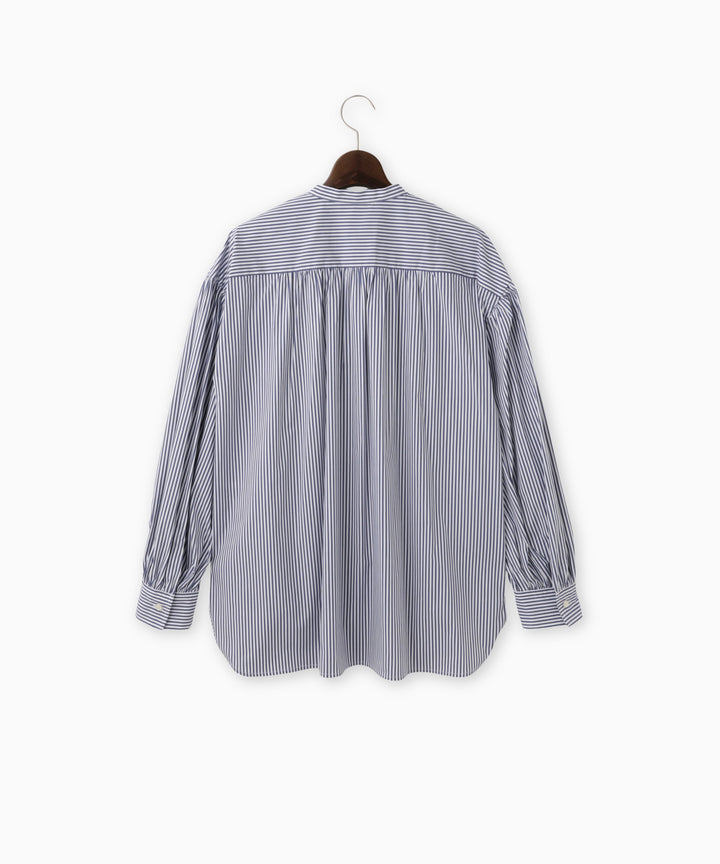 バンドカラーフラワーデザインブラウス