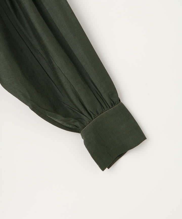 リネンレースアップブラウス